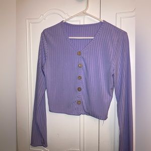 Shein Ribbed Button Top